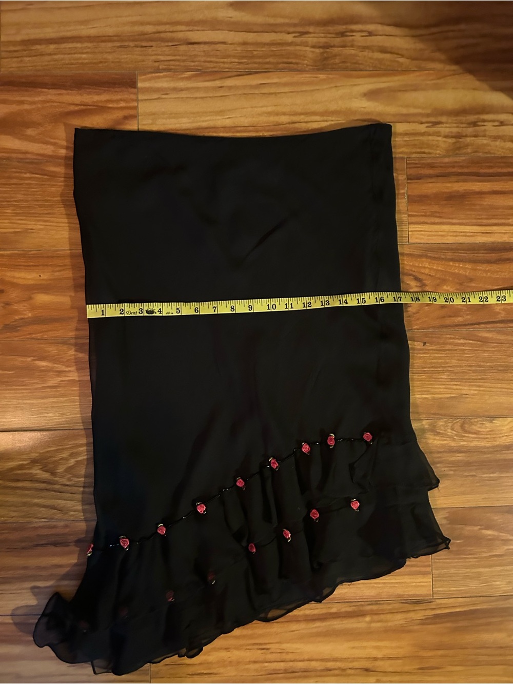 iCE vintage black silk rosette asymmetrical skirt. Y2K, Fairycore. * see listing - Picture 6 of 8